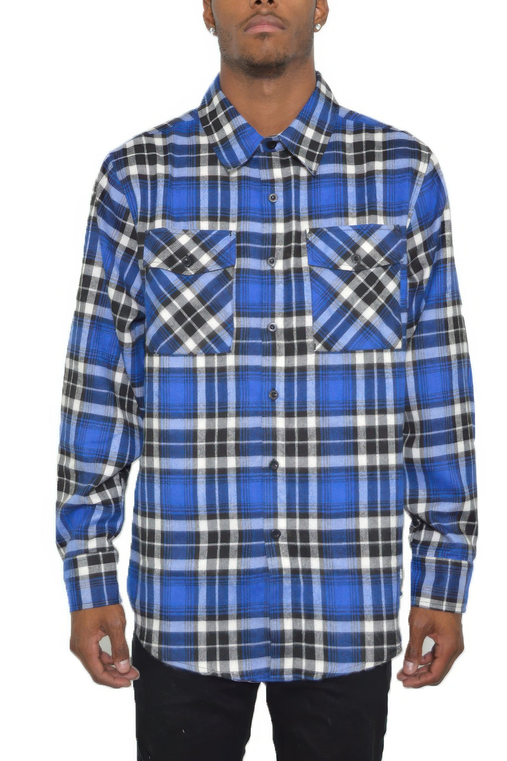 Checker Plaid Flannel Long Sleeve