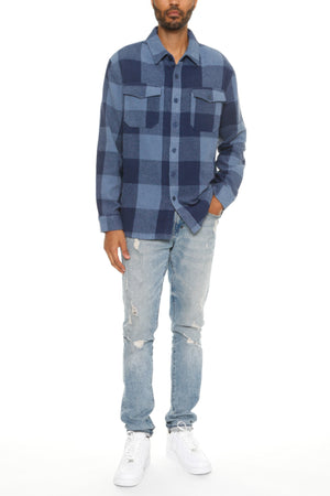 Mens Checkered Soft Flannel Shacket