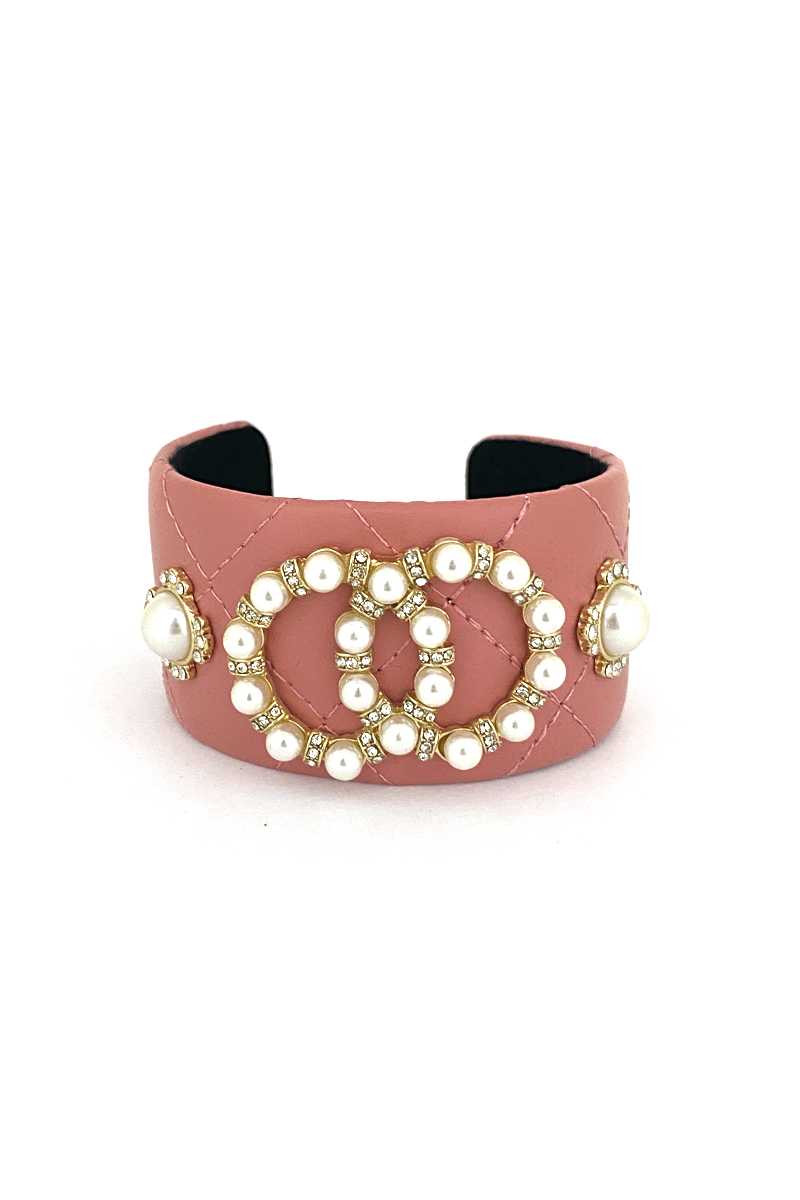 Pearl Leather Cuff Bracelet