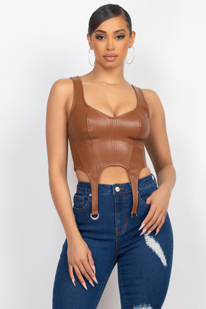 Sweetheart Bustier Leather Top