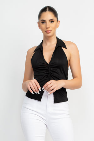 Collared Halter Top